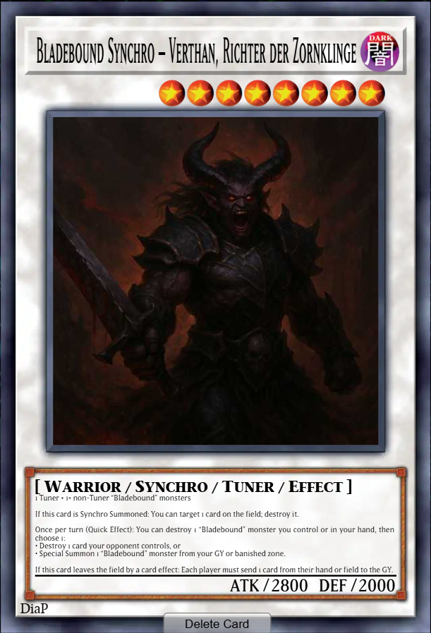 Bladebound Synchro – Verthan, Richter der Zornklinge